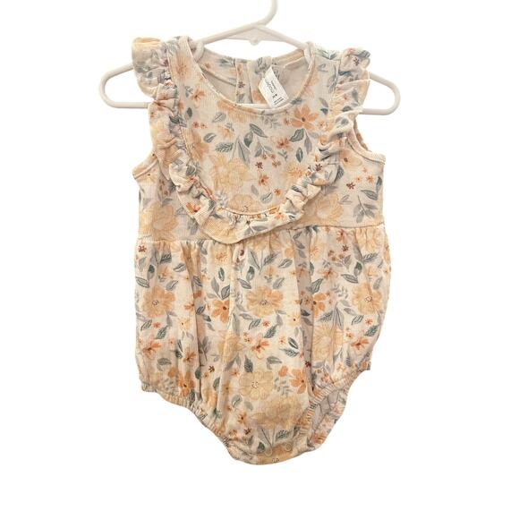 Modern Moments 24M Floral Corduroy Ruffle Romper - Picture 1 of 4